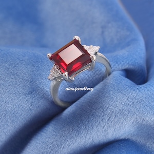 Ruby Ring, Wedding Ring, 925 Sterling Silver, July Birthstone, Silver Ring, Statement Ring, Vintage Ring, Engagement Ring, Purpose Ring