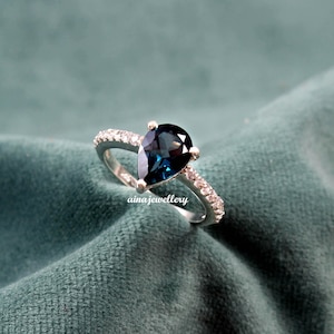 London Blue Topaz, Pear Cut Blue Topaz, Stackable Ring, Blue Topaz Ring, Statement Ring, 925 Sterling Silver, Wedding Ring, Engagement Ring
