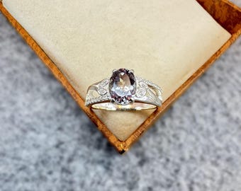 Oval Alexandrite Sterling Silver Ring: June Birthstone Jewelry