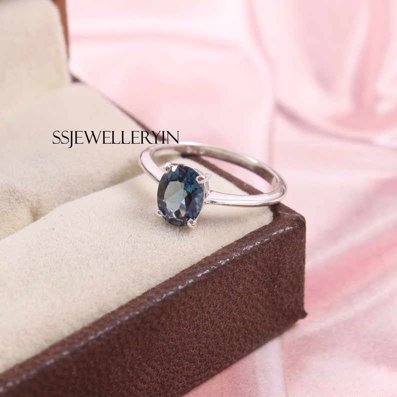 Blue Topaz Ring Engagement Ring December Birthstone Stellar Ring Gift For Her Natural Blue Topaz London Blue Topaz Ring Wedding Ring