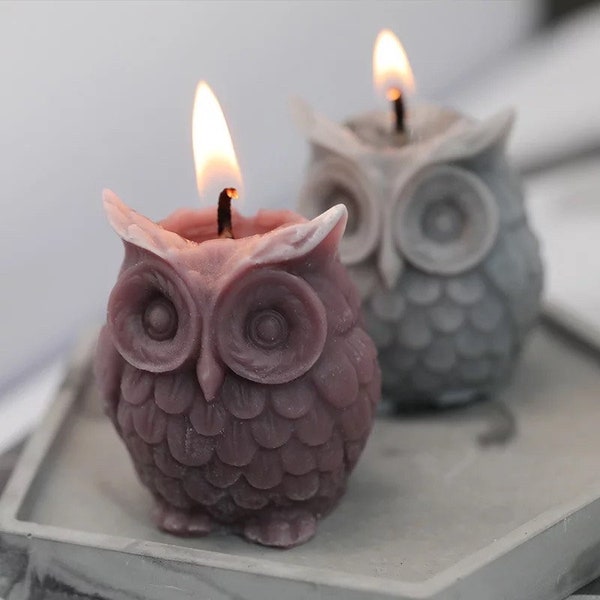 Owl candle, bird candle, birdie gift, party favor candle