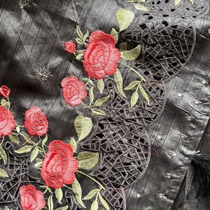 Subtle Cutwork Grey Chanderi Silk Saree With Hand Worked Blouse - Etsy