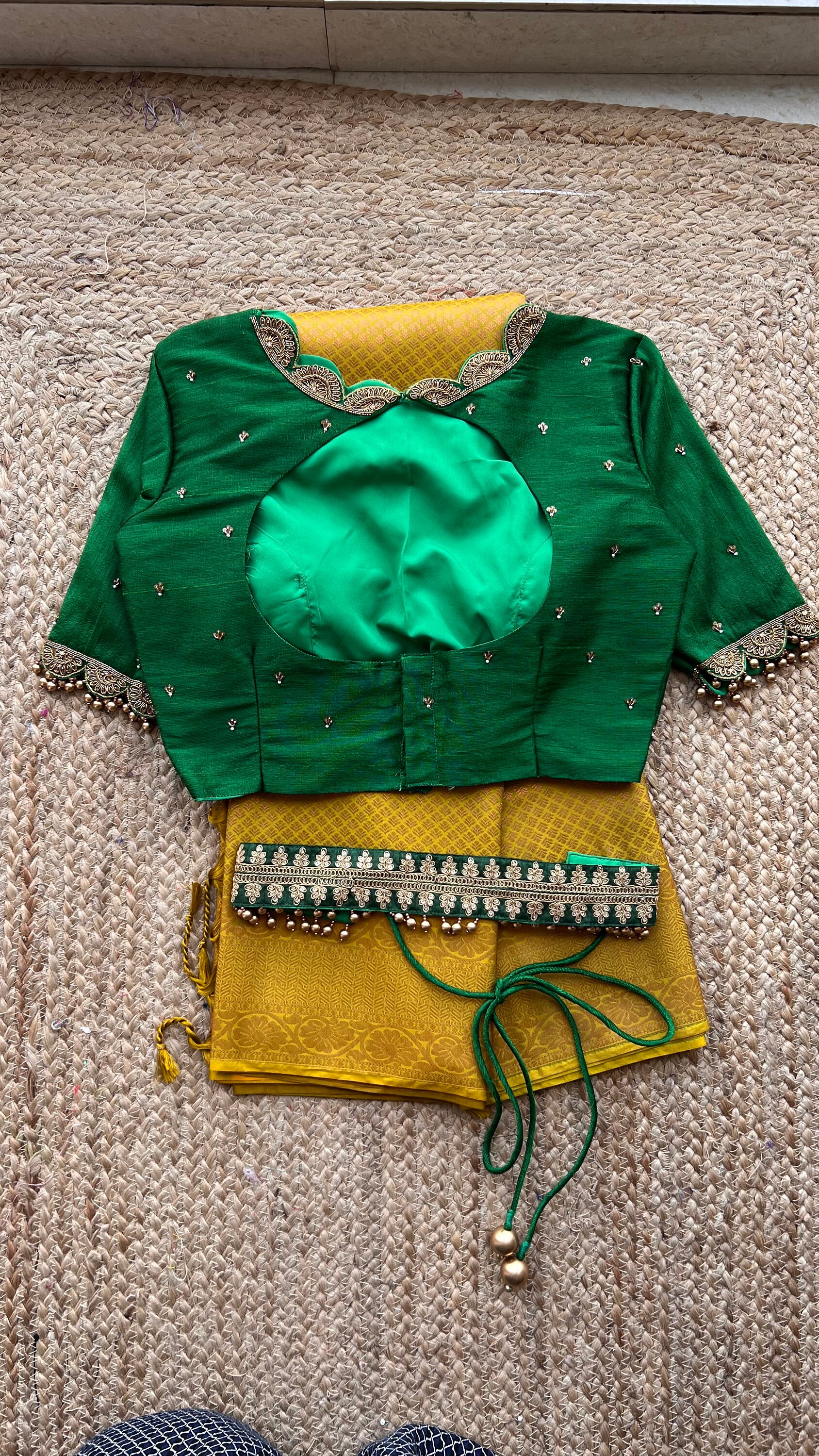 Foliage Embroidered Silk Blouse
