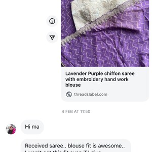 Violet Breeze (Handpainted Lavendar Chiffon Saree)