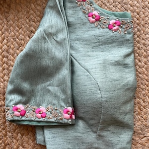Pista silk floral intricate hand worked blouse
