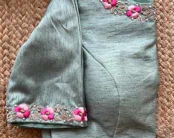 Pista silk floral intricate hand worked blouse