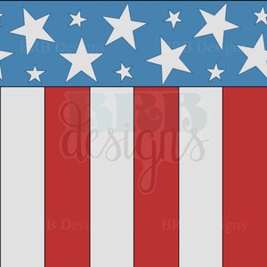 Stars and Stripes Hand Drawn Digital PNG Seamless File