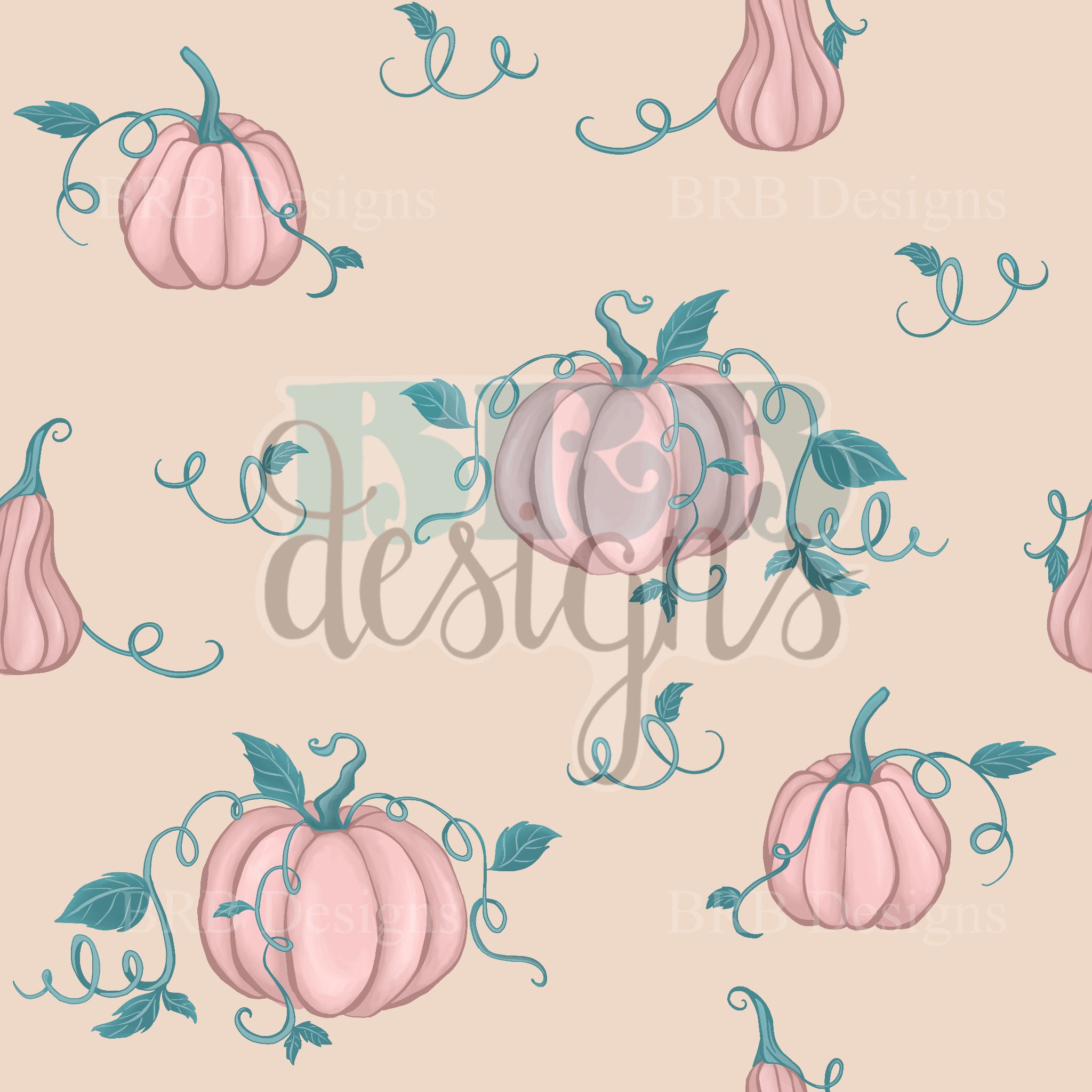 Pretty Pumpkin Patch Hand Drawn Seamless PNG File - Etsy