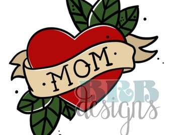 Plik do sublimacji Tattoo Mom Heart