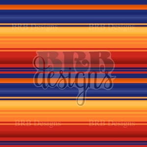 May include: A seamless pattern with horizontal stripes in shades of orange, red, and blue. The text "BRB Designs" is repeated throughout the pattern.