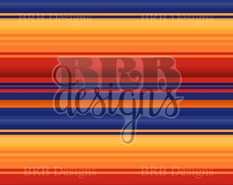 Retro Houston Texas Stripes Hand Drawn Digital PNG Seamless File