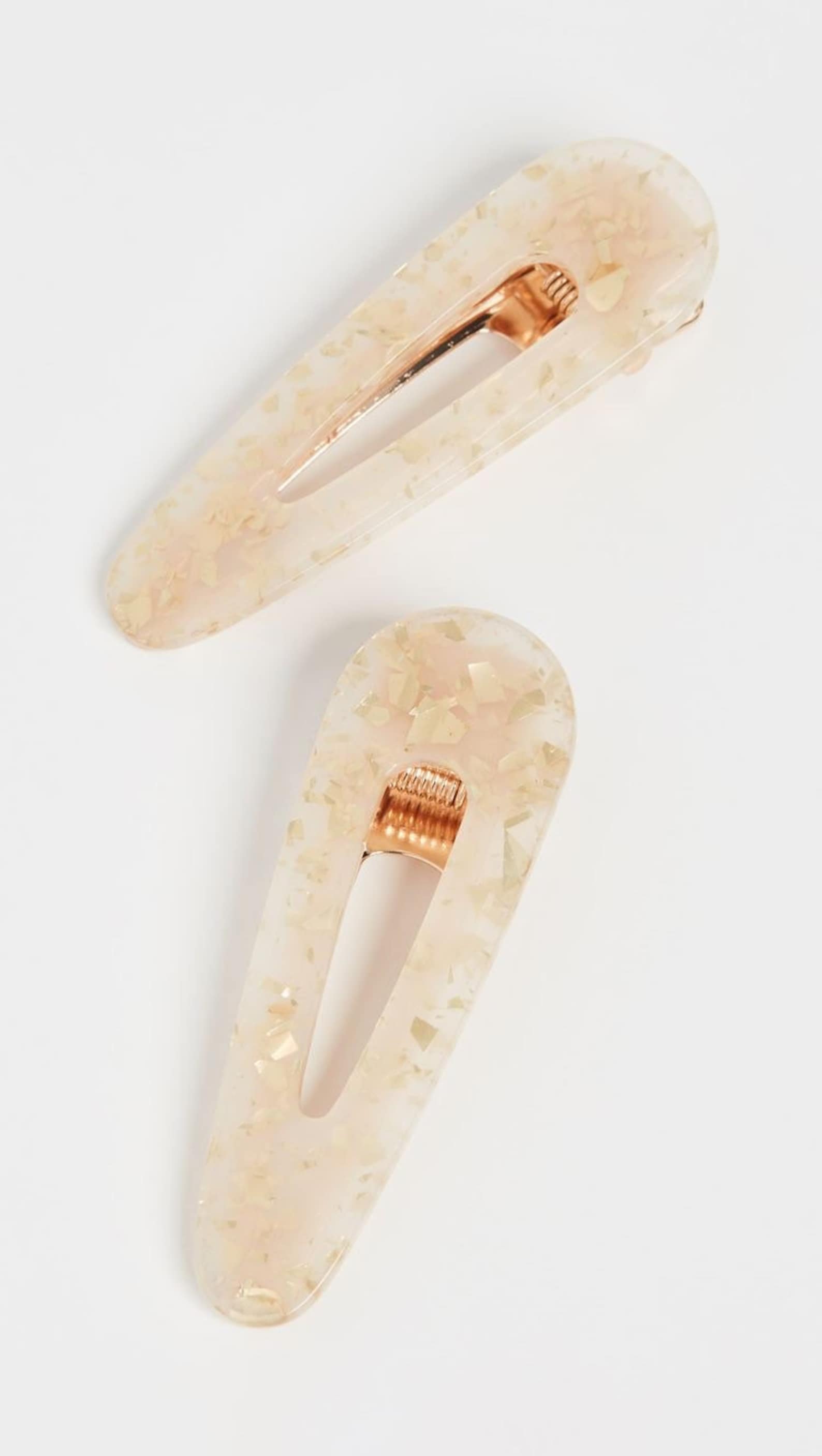 White Resin Hair Clips - Etsy