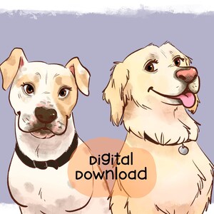 Customizable Dog Portrait Disney Style | Personalized Dog Illustration | Cartoon Pet Portrait | Gift for Dog Mama, Dog Dad, Dog Owner