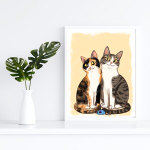 Custom Pet Portrait, Digital Painting, Hand-made, Pet gifts, Printable Illustration, Cartoon Pet Art