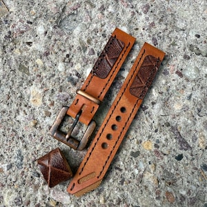 Brown  leather watch strap, 20mm strap, handmade watch strap, custom watch strap, mens watch strap, vintage watch strap, classic watch strap