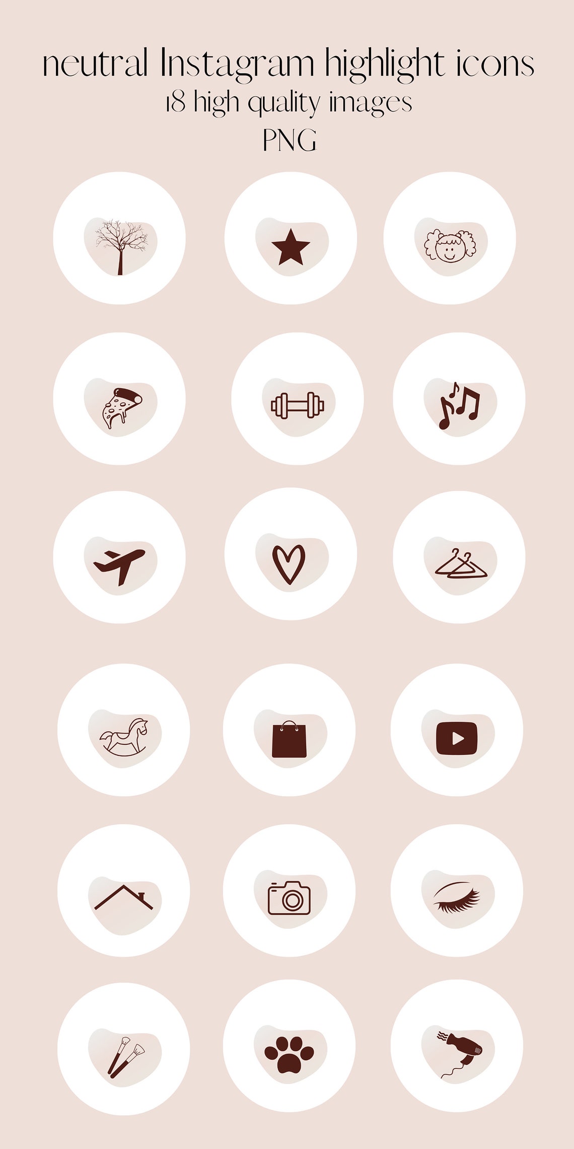 Blush Pink Instagram Story Highlight Icons D6E