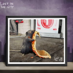 Pizza Lover Rat Poster | lost in the City