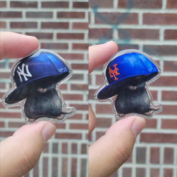 Sports Hat Rat Acrylic Pin | Lost in the City