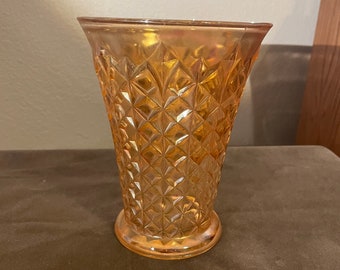 Vintage iridescent carnival glass vase
