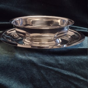 Inox stainless steel sauce dish and plate made in France