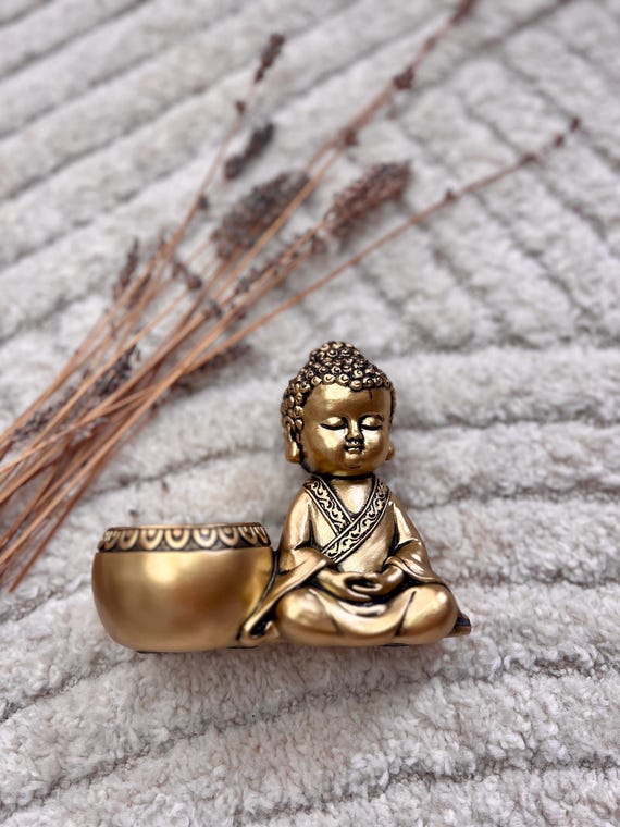 Buddha Teelicht Halter | Yoga Deko | Gold