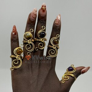 5 Wholesale Brass Wire Crystal Rings