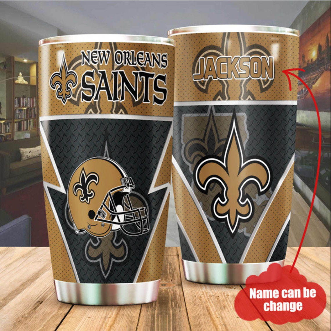 New Orleans Saints Tumbler 20 30 oz Football Custom Cups Etsy