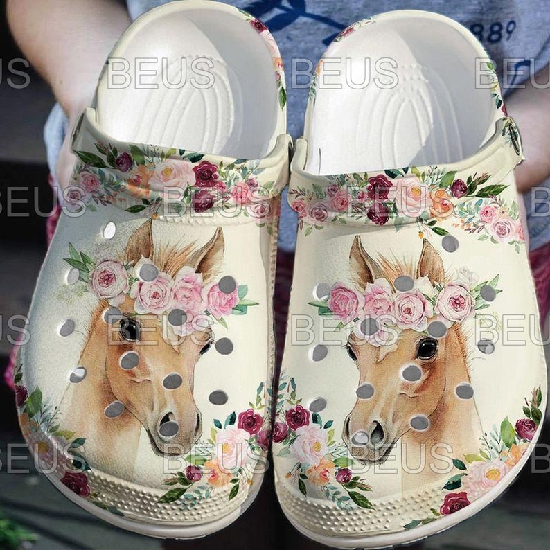 Water Shoes DZCB162009G22 Horse Flower Crocband Clog Clog Comfortable For Mens And Womens Classic Clog