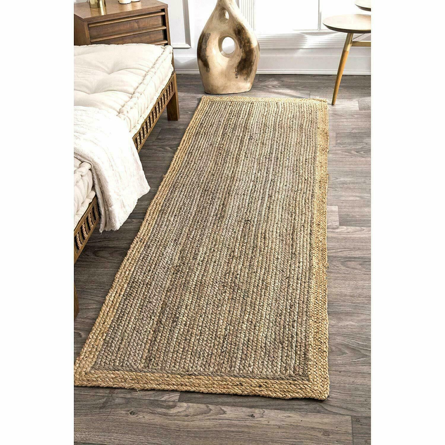 Tapis 100 Jute Rectangle Natural Braided Floor Mat Handmade Etsy