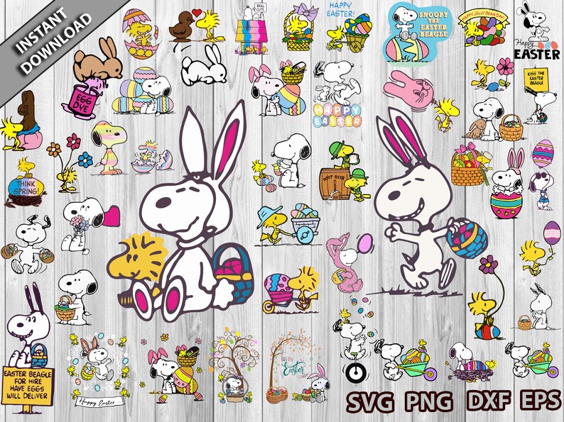 Snoopy Happy Easter SVG Easter Snoopy Svg Peanuts Gang Svg Etsy