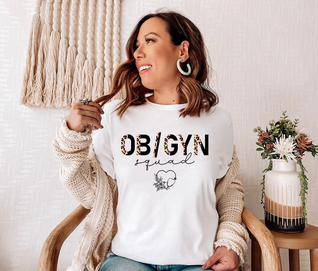 Ob-gyn Squad Shirt, Obstetrician Gynecologist, Floral Stethoscope Shirt ...