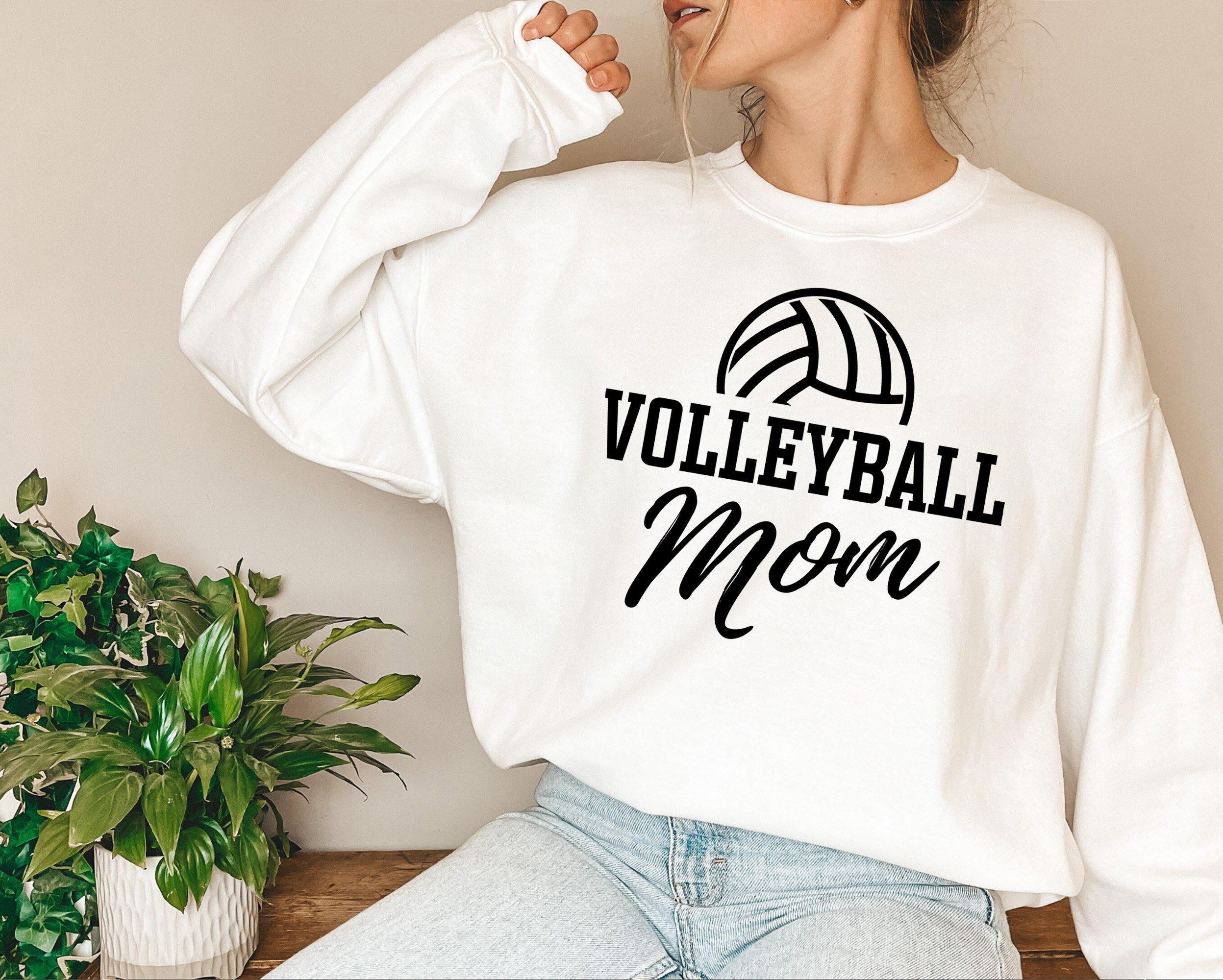 Volleyball Mom Sweatshirt Volleyball Mom Gift Volleyball Mom Etsy