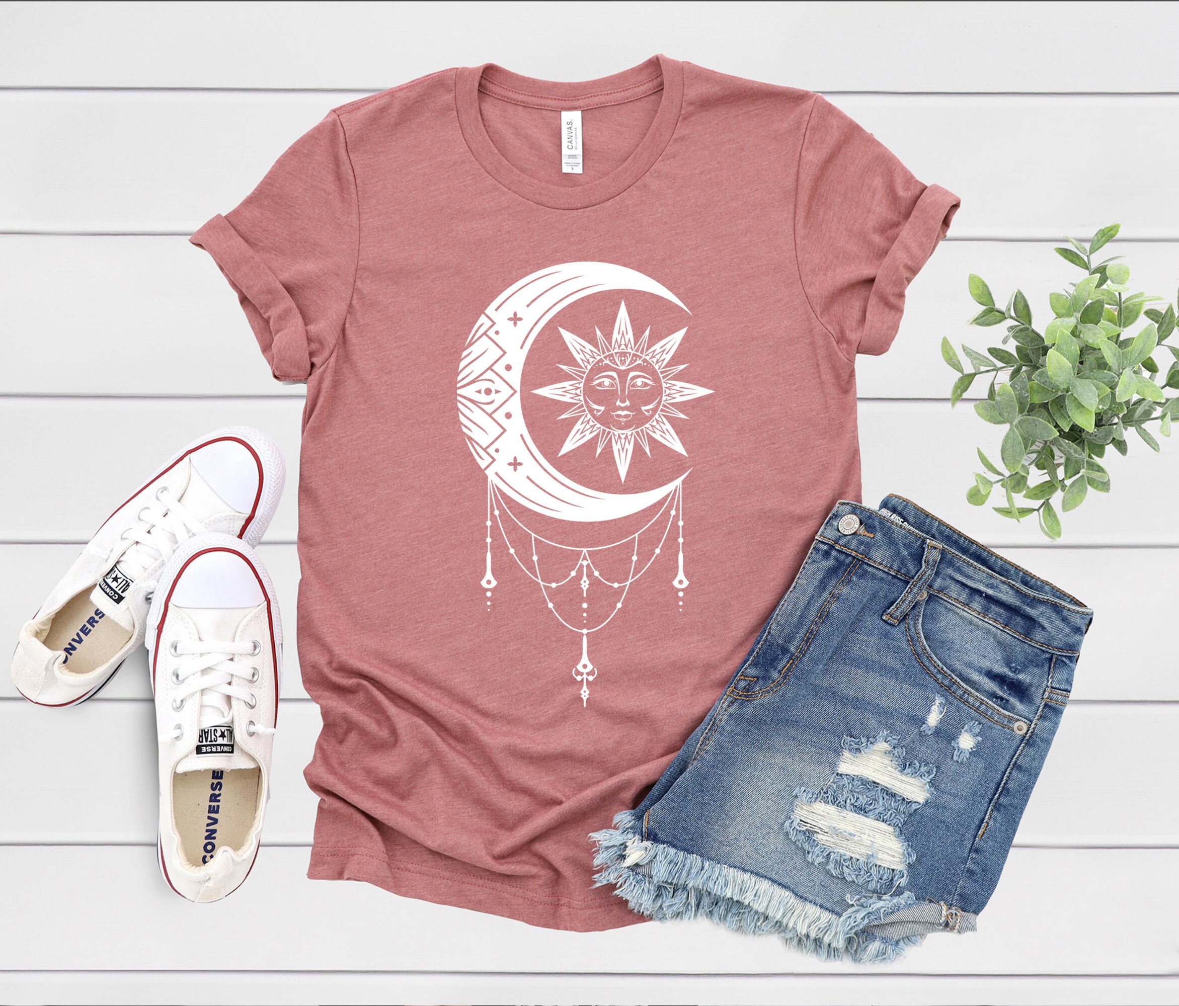 Sun Moon Stars Tee Celestial Tee Graphic Tee Sun Shirt One | Etsy