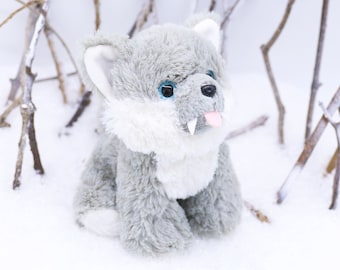 Peluche Wilfed le loup - Peluche pour enfants en fourrure pour enfants par Furry Planet (21 cm)