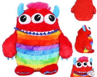 Jumbo Worry Yummy Monster Doll Toy | Worry Yummy | Anxiété des enfants Inquiet Peluche Jouet Zipper Bouche pour Garçons & Filles - Munch - 15 » / 38cm