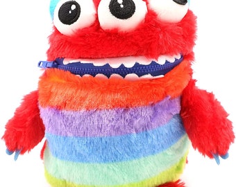 Worry Yummy Monster Doll Toy | Worry Yummy | Childrens Anxiety Worried Soft Toy Zipper Mouth for Boys & Girls - Munch