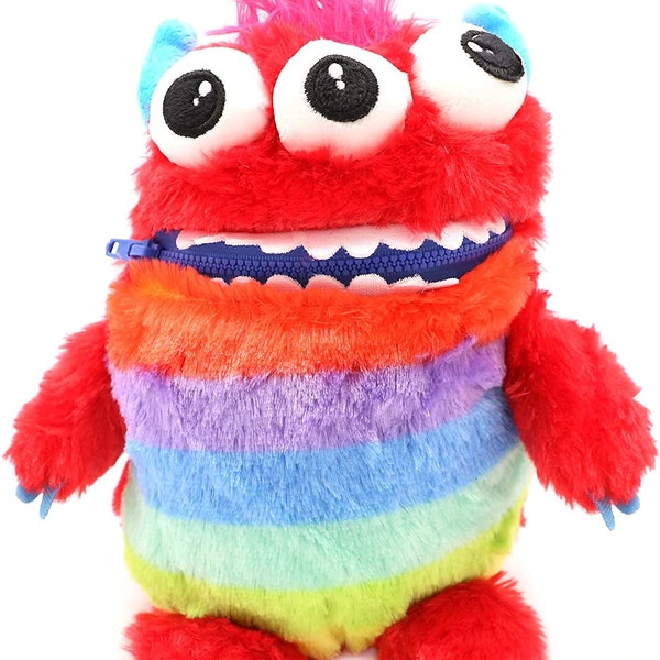 Worry Yummy Monster Doll Toy | Worry Yummy | Childrens Anxiety Worried Soft Toy Zipper Mouth for Boys & Girls - Munch