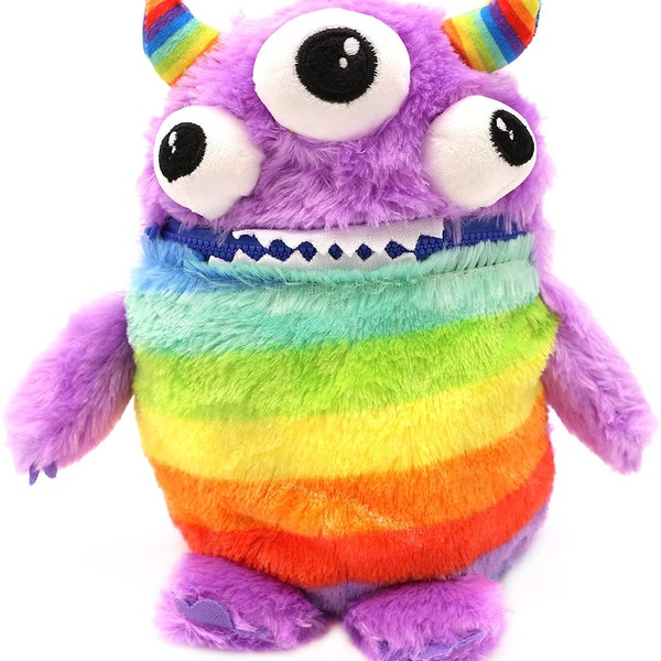 Worry Yummy Monster Doll Toy | Worry Yummy | Childrens Anxiety Worried Soft Toy Zipper Mouth for Boys & Girls - Zipper