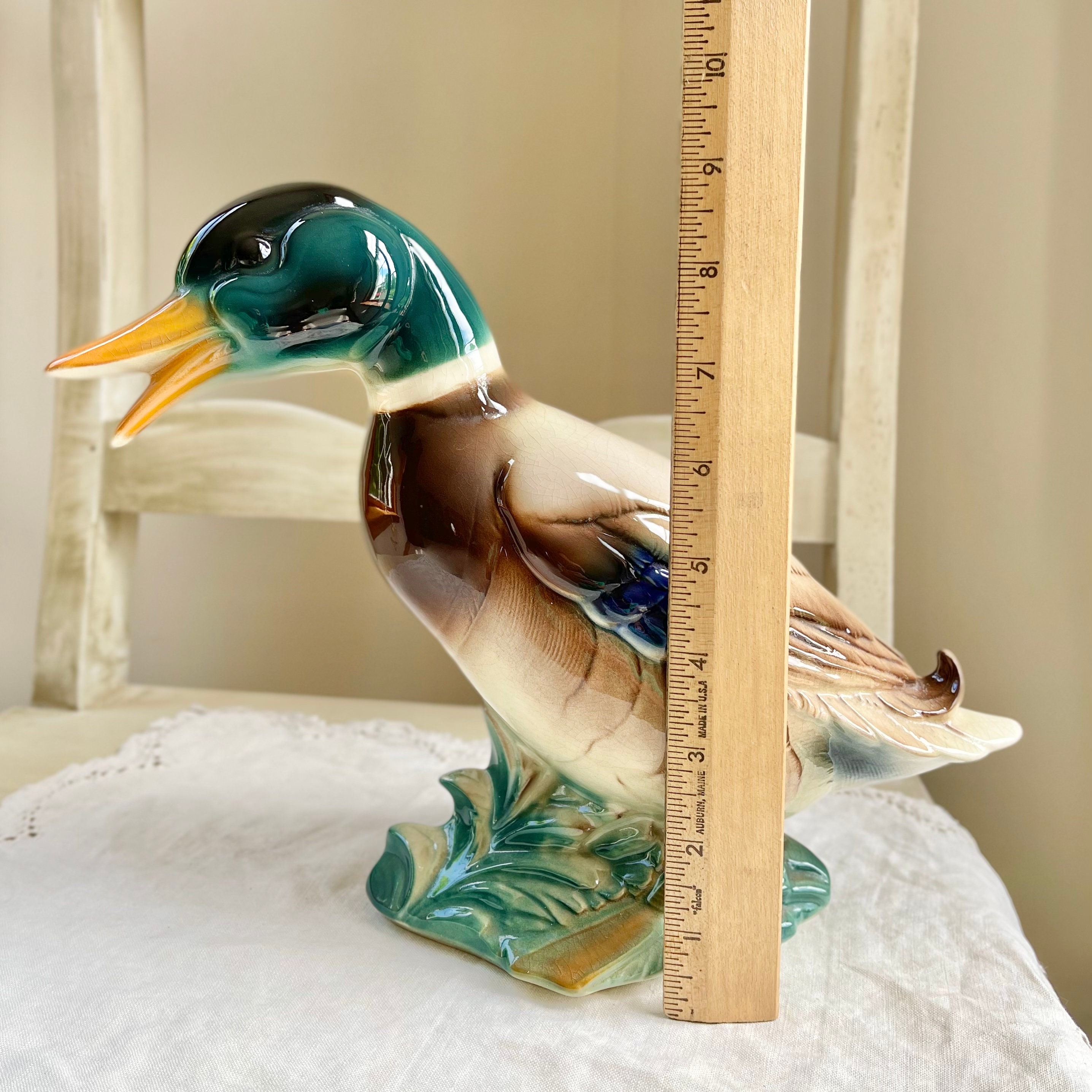 Vintage Ceramic Mallard Duck Figurine / Statue Lakehouse Etsy