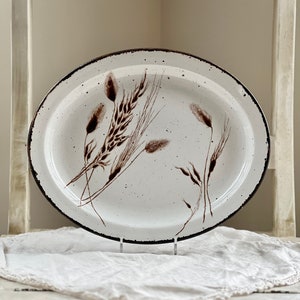 Vintage Midwinter Pottery &quot;Wild Oats&quot; Stonehenge Oval Platter, 11.75&quot; x 9.5&quot;