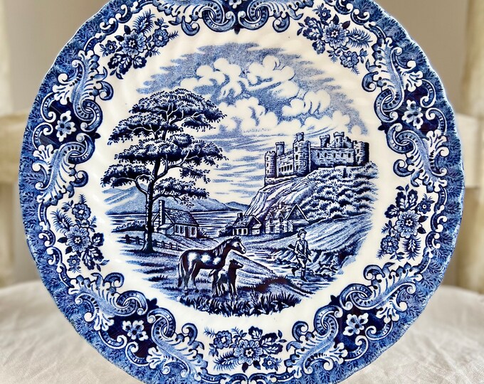 Set of 4, olde Country Castles Blue & White Transferware, Ironstone ...