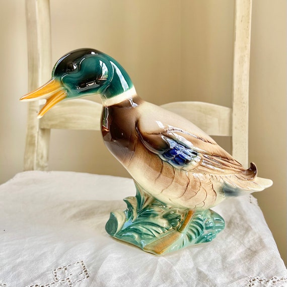Vintage Ceramic Mallard Duck Figurine / Statue Lakehouse Etsy