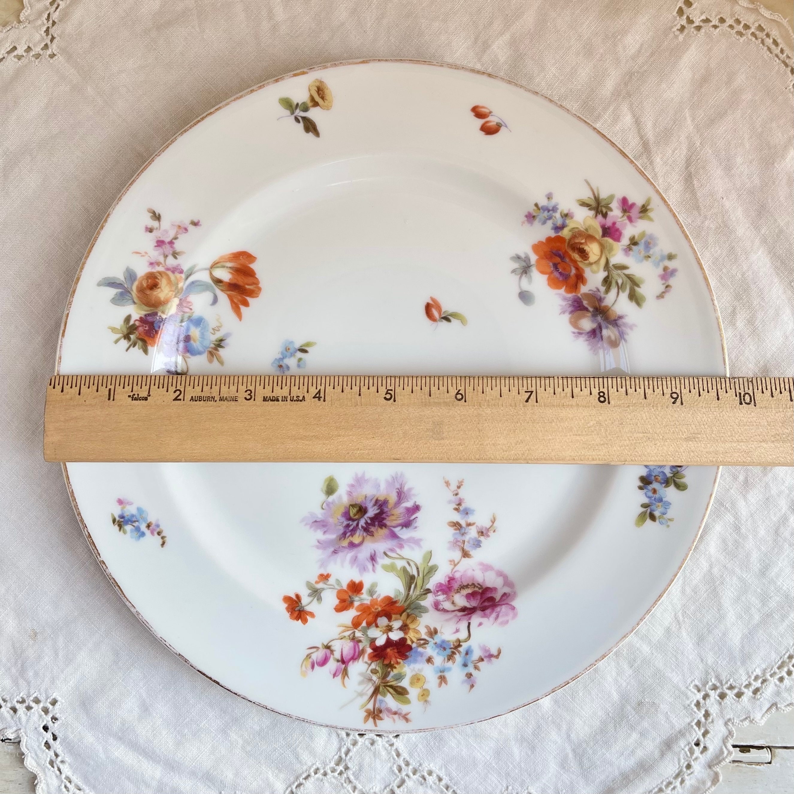 Vintage Limoges Floral Porcelain Dinner Plate, Haviland  Haviland FR Limoges Dinner Plate Set: Vintage French Floral Porcelain, Set of 5 main image 0