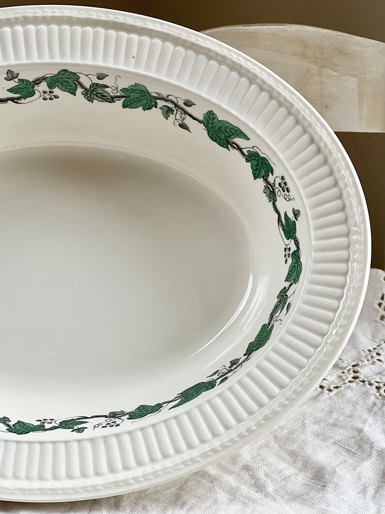 Assiette à Pain Wedgwood Stratford – Motif Edme Green Leaves – 16 Cm – Vintage UK