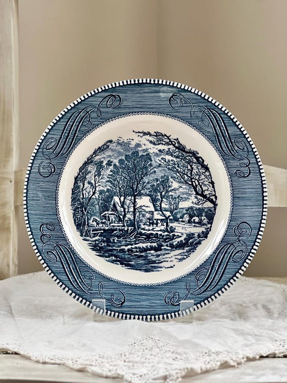 Porcelain Currier And Ives The Old Grist Mill By Royal Vintage