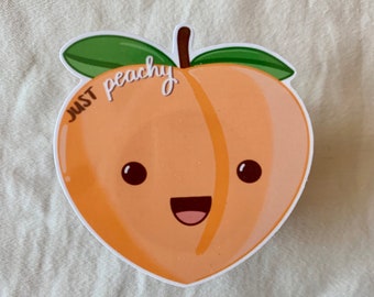 peach sticker, kawaii peach sticker, peachy sticker