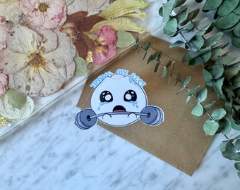 Trying My Best Crying Sticker - Asian Food Bao Sticker