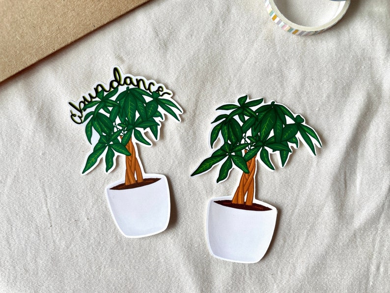 Money Tree Plant Sticker Motivational Plant Plant Friends Sticker Waterproof for laptop, planner, bujo, tumbler image 1