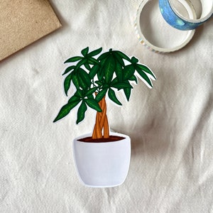 Money Tree Plant Sticker Motivational Plant Plant Friends Sticker Waterproof for laptop, planner, bujo, tumbler No words