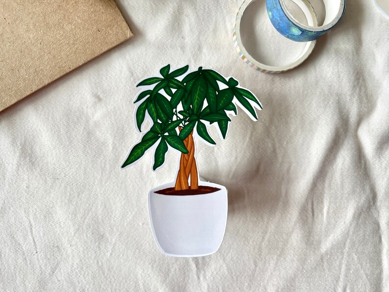 Money Tree Plant Sticker Motivational Plant Plant Friends Sticker Waterproof for laptop, planner, bujo, tumbler No words